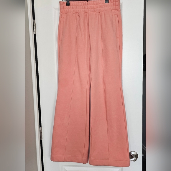 Fabletics Pants - Fabletics Dusty Pink Wide Leg Sweatpants Women’s M High Rise Lounge Athleisure